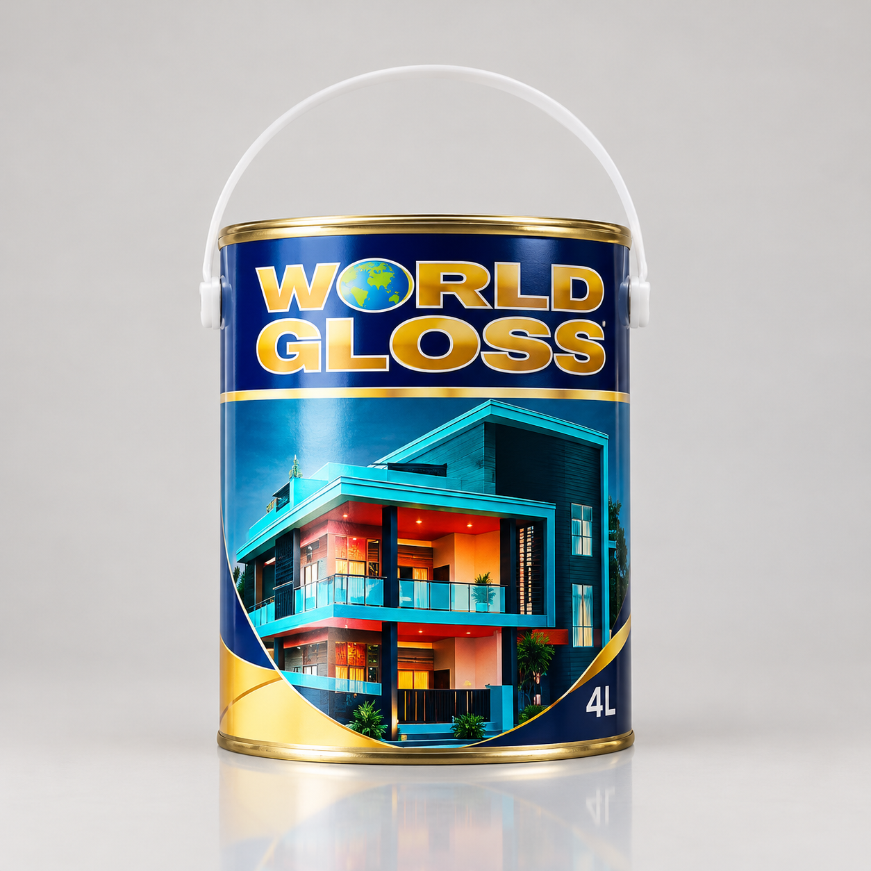 Printed 4-litre gloss paint can sample